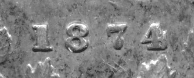 1874-H-Crosslet-5-Cents-Double-Punched-Numerals-8-&-7